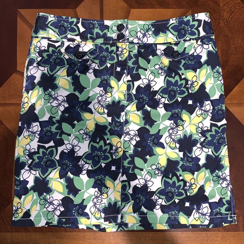 ANN TAYLOR Navy Floral Flower Print Pencil skirt Size 8